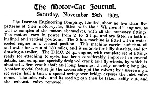 The Motor Car Journal of 29th November 1902.