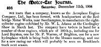The Motor Car Journal of 12th December 1908.