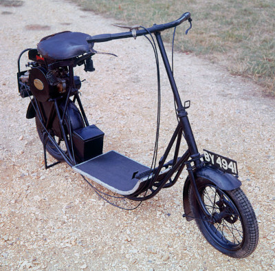 Looking not unlike a contemporary child's scooter, the ABC Skootamota was fitted with a compact 123cc motor