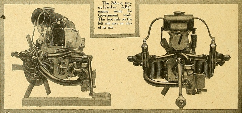 1915 ABC 250cc twin engine